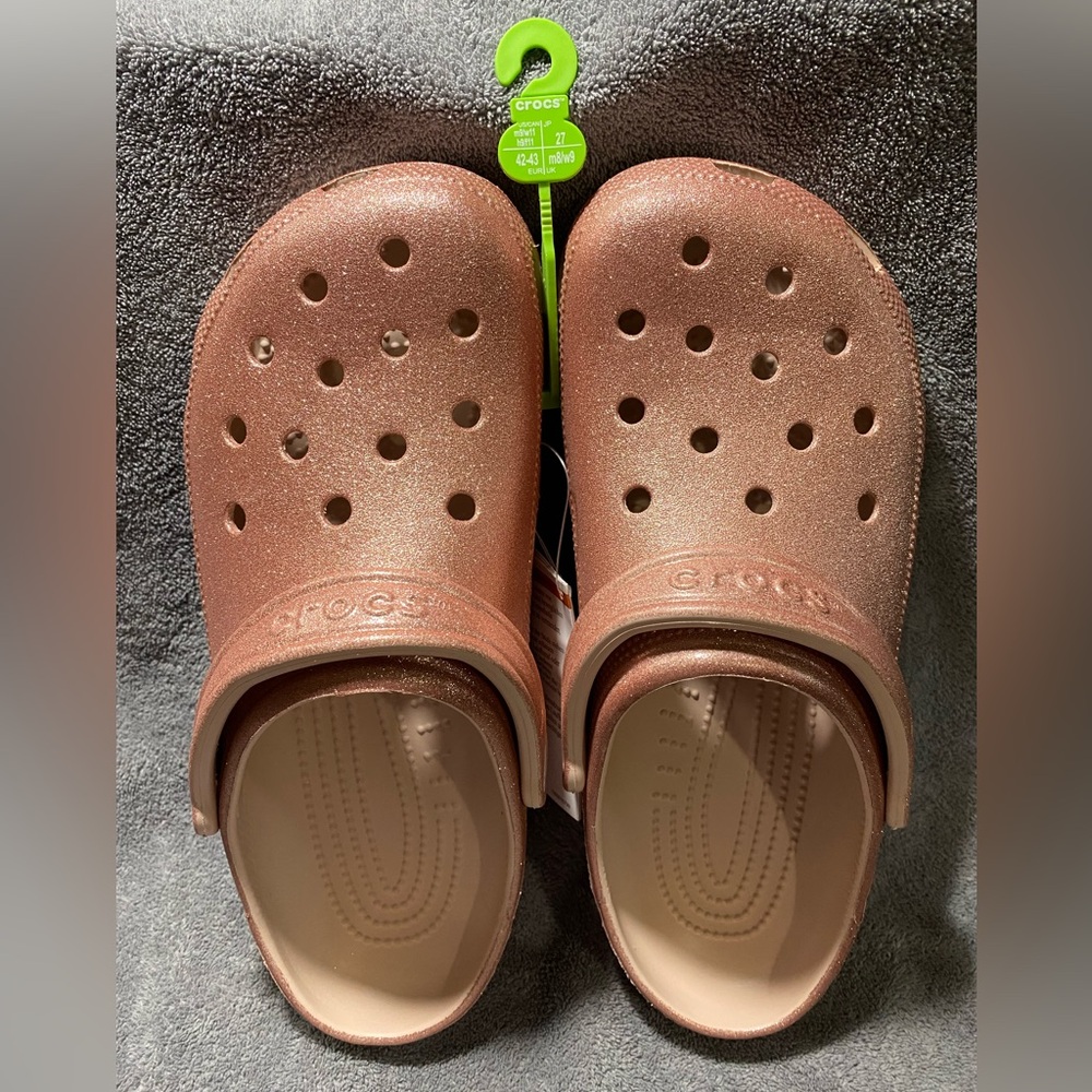 Crocs Woman Size 11 Quartz Glitter NWT